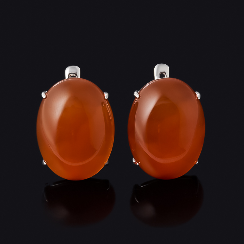 

Серьги сердолик (серебро 925 пр. родир. бел.)