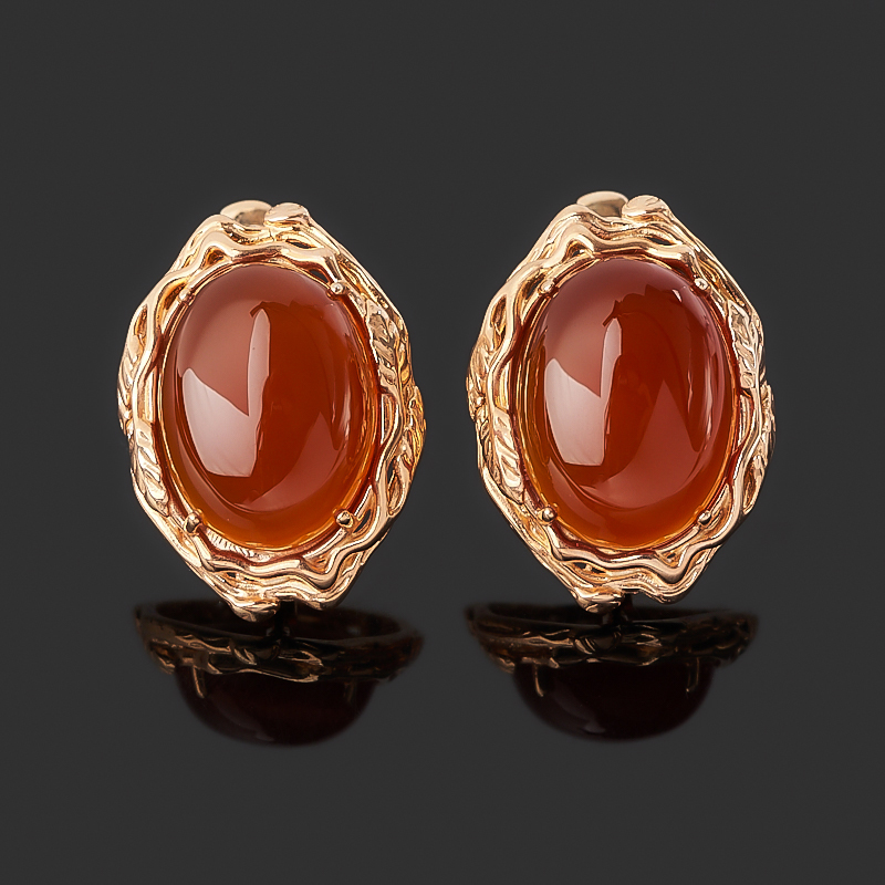 

Серьги сердолик (серебро 925 пр. позолота)