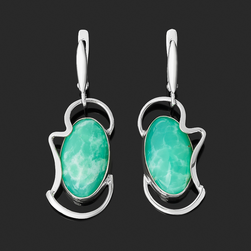 

Серьги хризопраз (биж. сплав, нейзильбер)