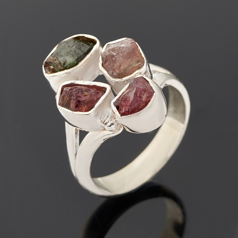 

Кольцо турмалин зеленый (верделит), розовый (рубеллит) (серебро 925 пр.) размер 17