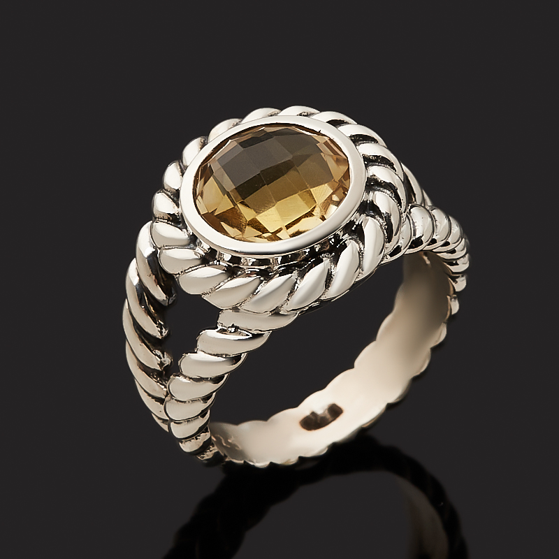 

Кольцо цитрин (серебро 925 пр. оксидир.) огранка размер 18