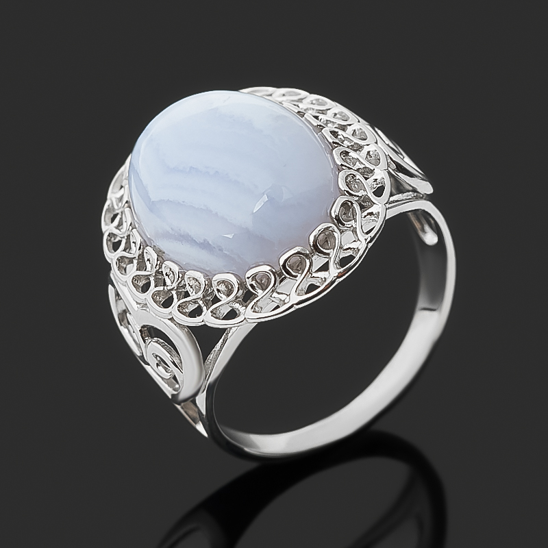 

Кольцо агат голубой (серебро 925 пр. родир. бел.) размер 18,5