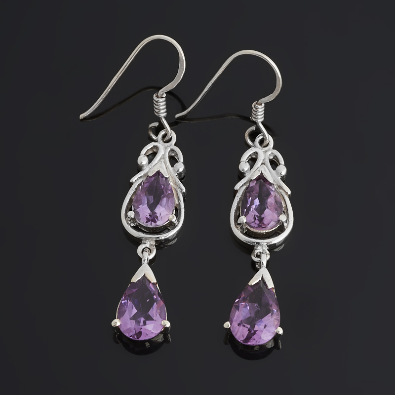 

Серьги аметист (серебро 925 пр.) огранка