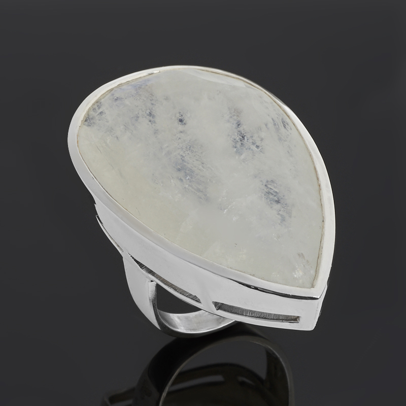 

Кольцо лунный камень (адуляр) (серебро 925 пр.) огранка размер 19