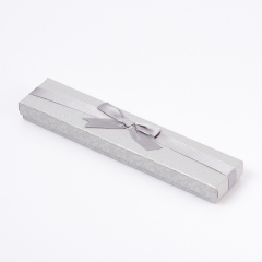 Подарочная упаковка (картон) под браслет/бусы/цепь (футляр) (серый) 210х40х15 мм