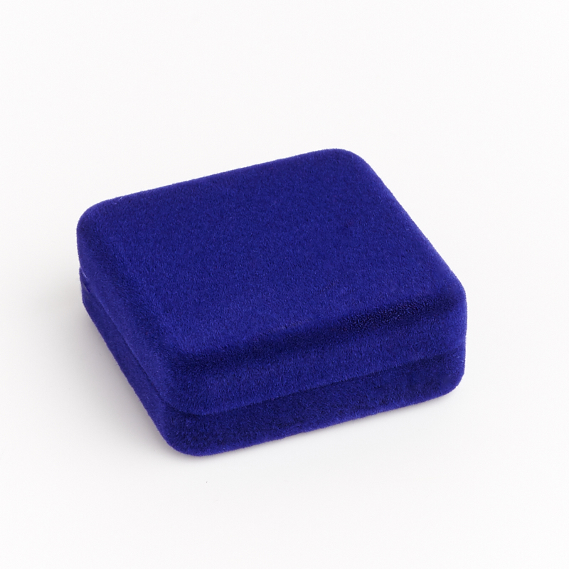 Подарочная упаковка (текстиль) под серьги/кулон (футляр) (синий) 40х40х15 мм