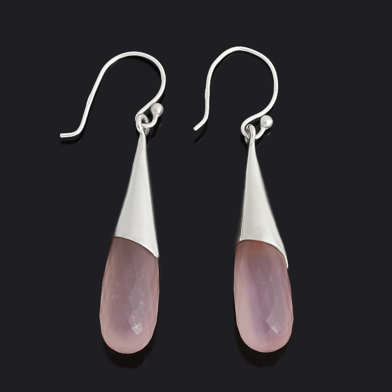 

Серьги розовый кварц (серебро 925 пр.) огранка