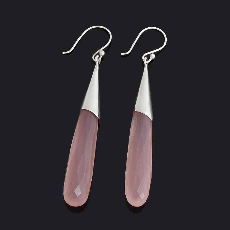 

Серьги розовый кварц (серебро 925 пр.) огранка