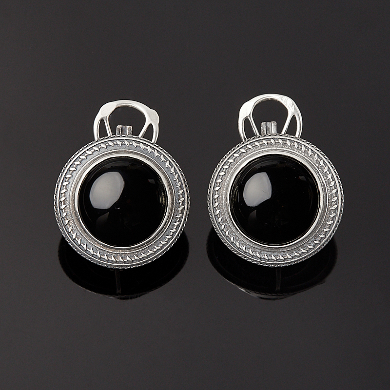

Серьги агат черный (серебро 925 пр. оксидир.)
