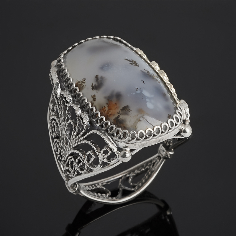

Кольцо агат пейзажный (нейзильбер) размер 19