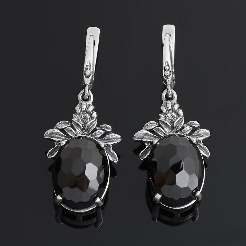 

Серьги шпинель черная (серебро 925 пр. оксидир.) огранка