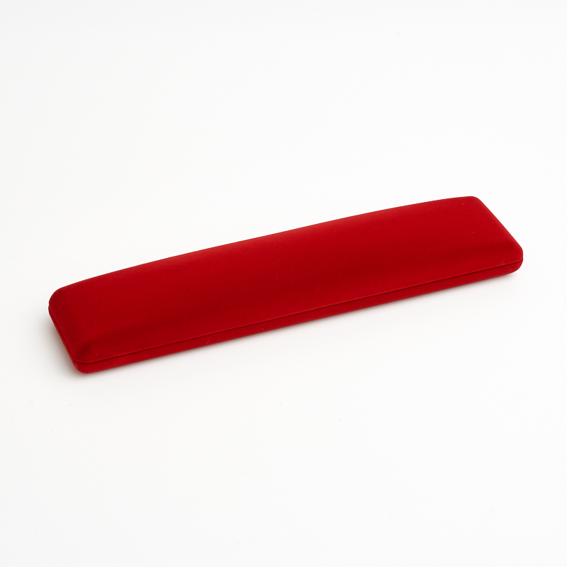 Подарочная упаковка (текстиль) под браслет/бусы/цепь (футляр) (красный) 215х50х20 мм