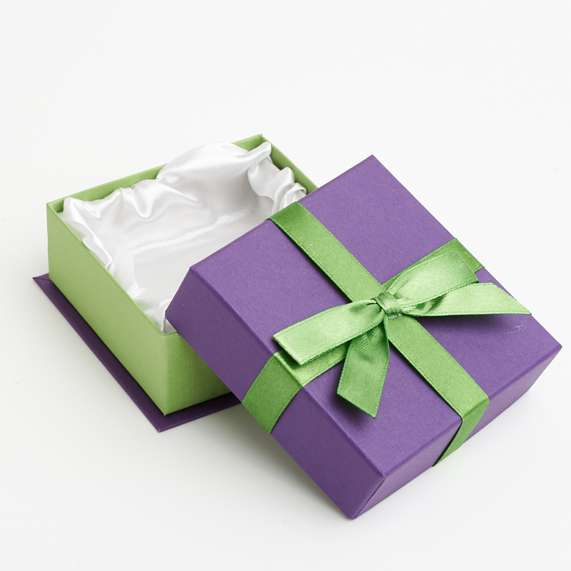 Подарочная упаковка (картон, текстиль) универсальная (коробка) (микс) 90х90х35 мм