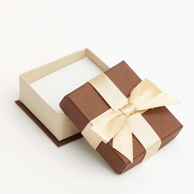 Подарочная упаковка (картон, текстиль) под кольцо/серьги (коробка) (микс) 55х50х25 мм