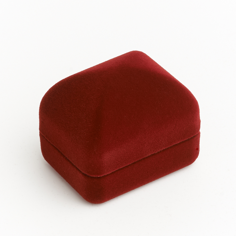 Подарочная упаковка (текстиль) под кольцо/серьги (футляр) (бордовый) 45х35х35 мм