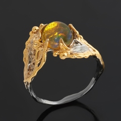 Кольцо опал благородный желтый Эфиопия размер 18