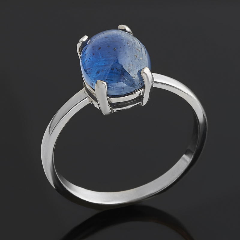 Кольцо кианит синий  (серебро 925 пр. родир. бел.) размер 17,5