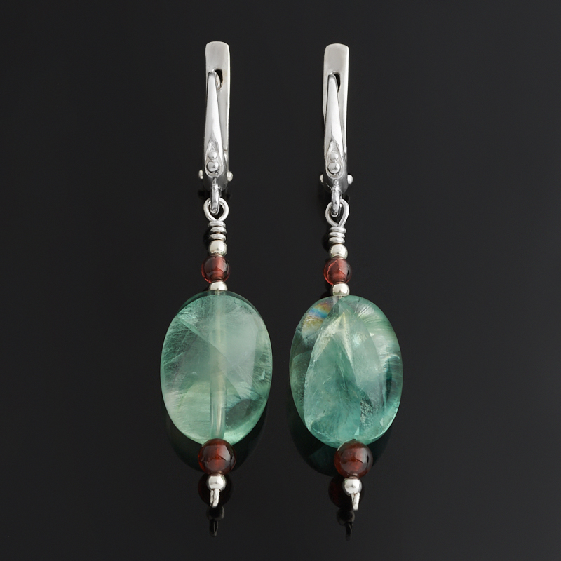 

Серьги микс гранат, флюорит (серебро 925 пр.)