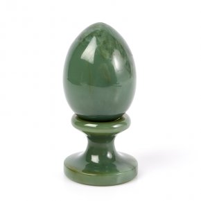 Яйцо нефрит зеленый Россия (на подставке) 6 см