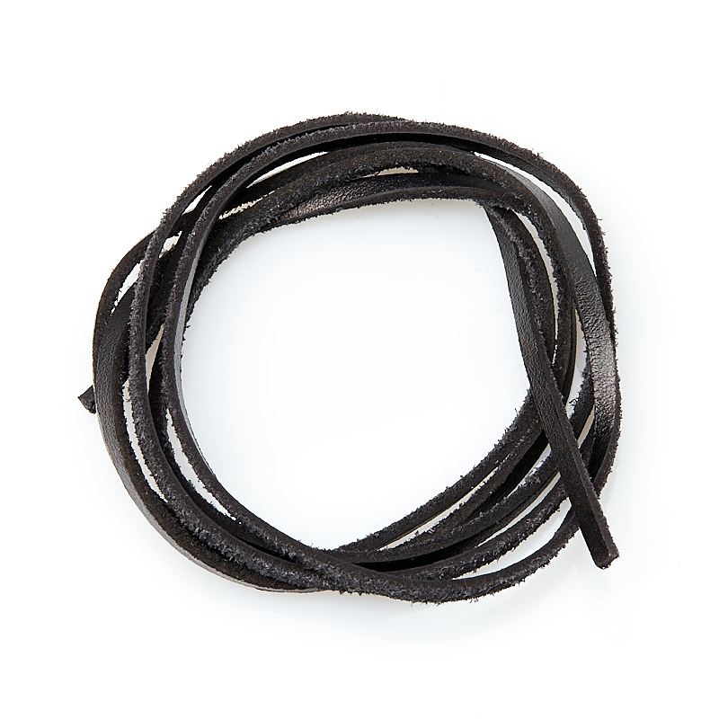 Шнурок (кожа натур.) (черный) 86 см