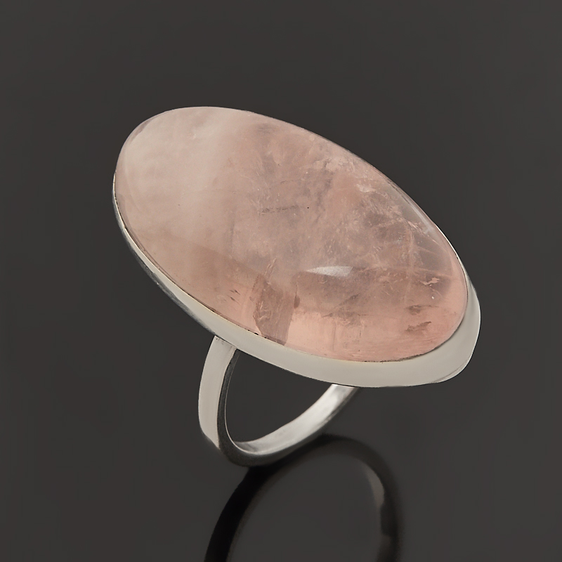 Кольцо розовый кварц Намибия размер 17,5