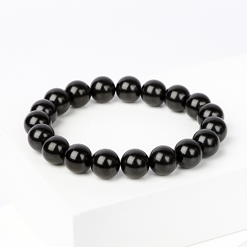 Браслет гагат Грузия 10 мм 17 см