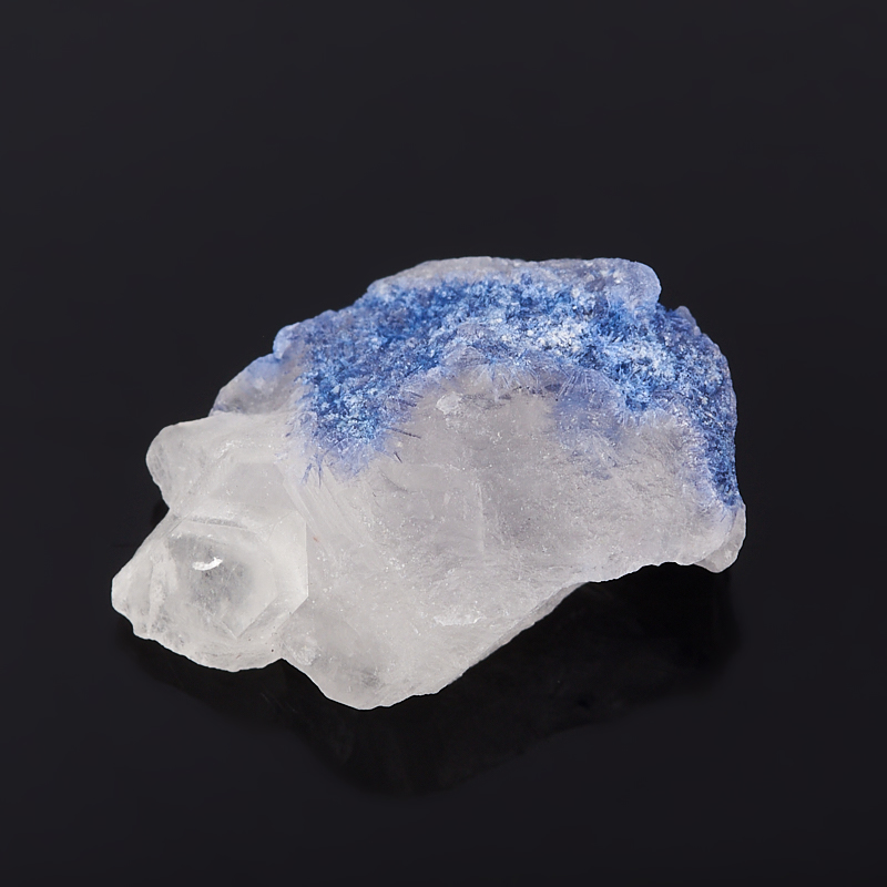 Кристалл кварц с дюмортьеритом Бразилия (1,5-2 см)