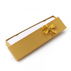 Подарочная упаковка (картон, текстиль) под браслет/бусы/цепь (футляр) (желтый) 200х45х25 мм