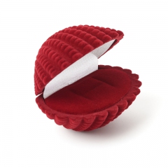 Подарочная упаковка (текстиль) под кольцо/серьги (футляр) (красный) 65х45х45 мм