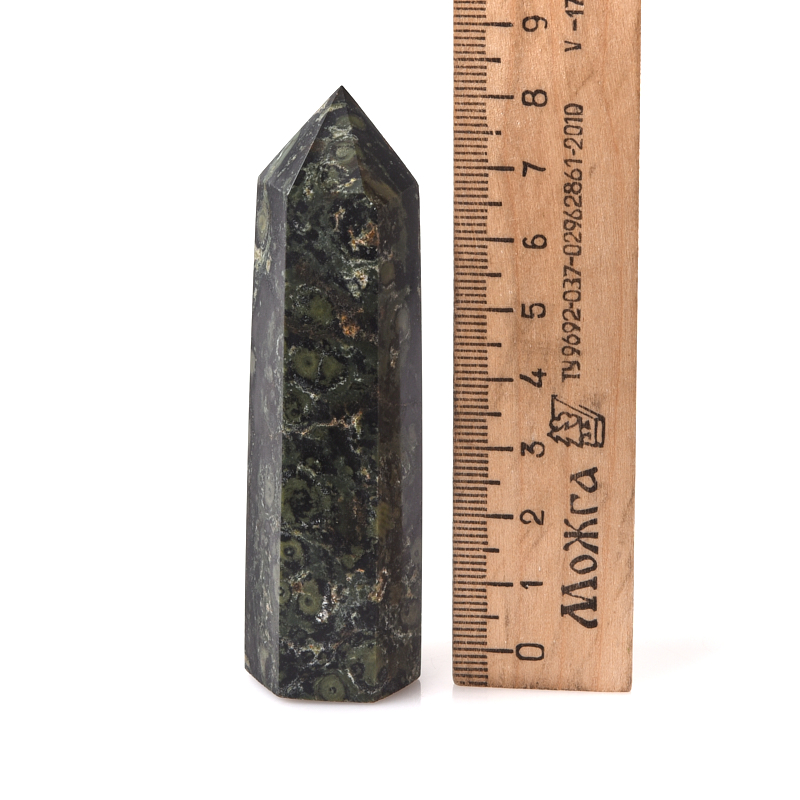 Кристалл яшма зеленая Мадагаскар (ограненный) M (7-12 см)