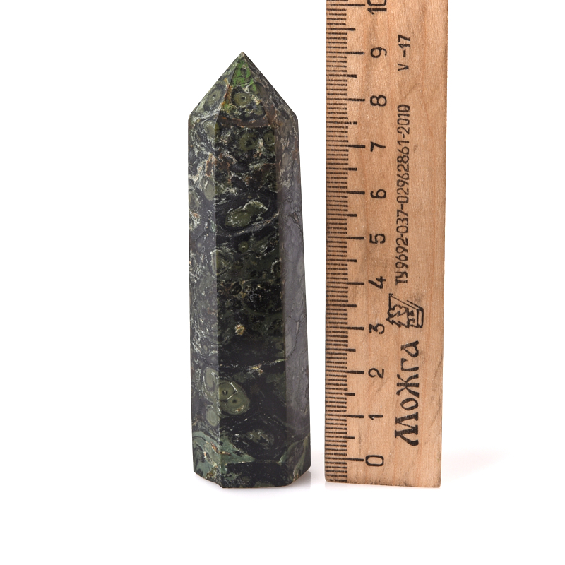 Кристалл яшма зеленая Мадагаскар (ограненный) M (7-12 см)