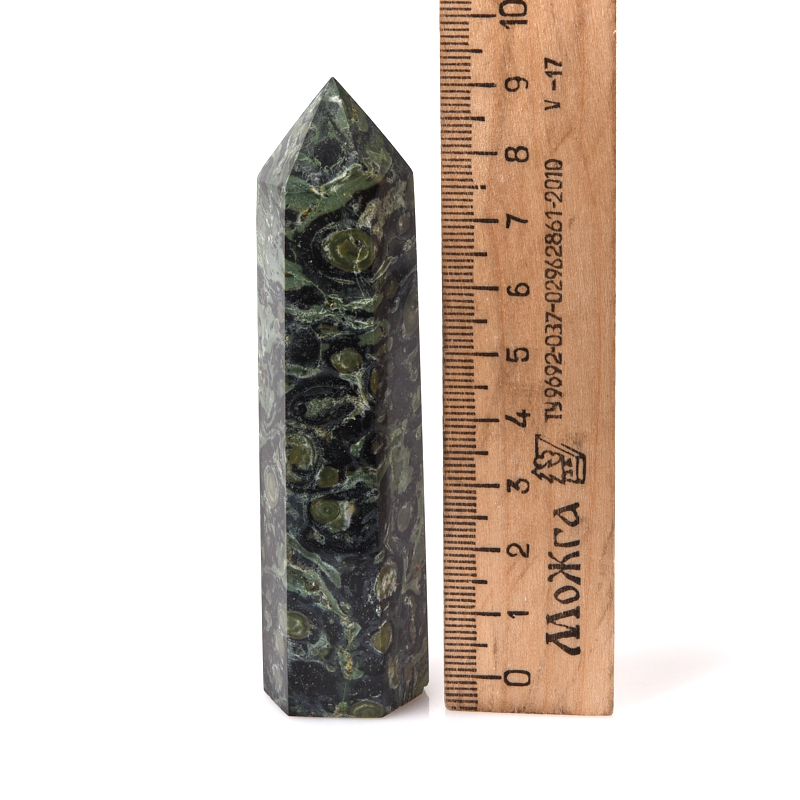 Кристалл яшма зеленая Мадагаскар (ограненный) M (7-12 см)
