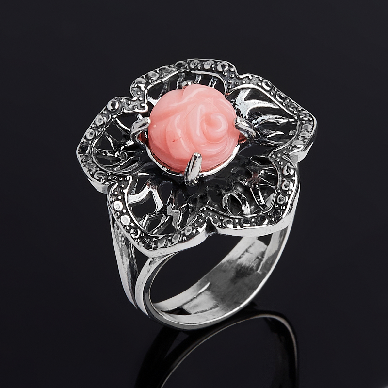 Кольцо коралл розовый Индонезия размер 18