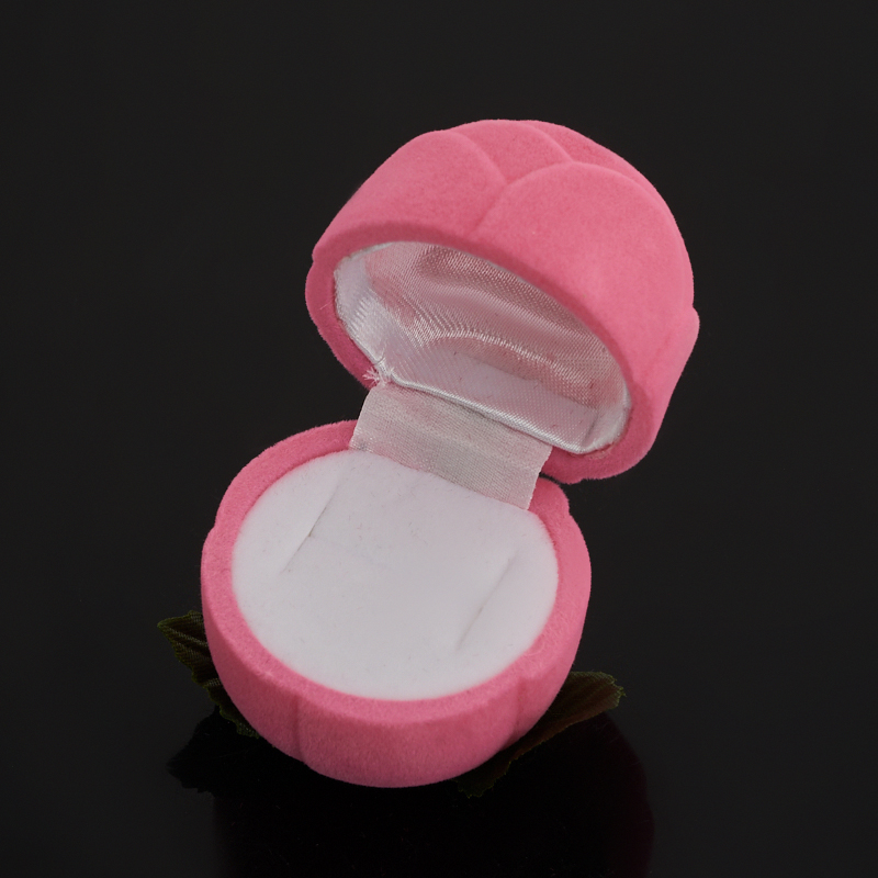 Подарочная упаковка (текстиль) под кольцо/серьги (футляр) (розовый) 45х35 мм