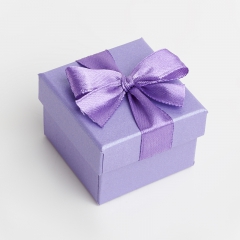 Подарочная упаковка (картон) под кольцо/серьги (коробка) (фиолетовый) 45х45х30 мм