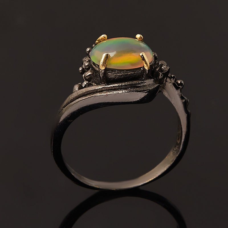 Кольцо опал благородный желтый Эфиопия размер 17,5