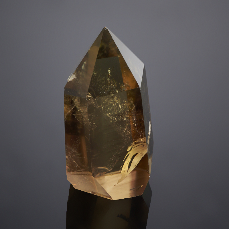Кристалл цитрин с раухтопазом Бразилия (ограненный) S (4-7 см)
