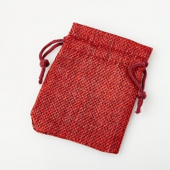 Подарочная упаковка (текстиль) универсальная (мешочек плоский) (красный) 90х70 мм