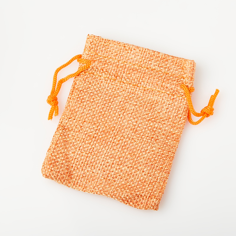 Подарочная упаковка (текстиль) универсальная (мешочек плоский) (оранжевый) 90х70 мм