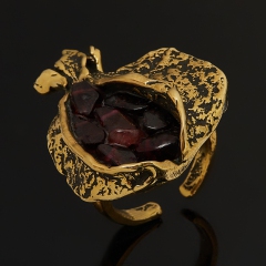 Кольцо гранат альмандин Индия (бронза) (регулируемый) размер 17,5