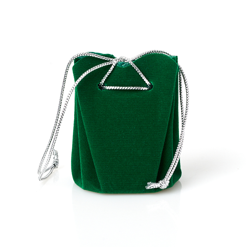 Подарочная упаковка (текстиль) универсальная (мешочек объемный) (зеленый) 45х45х60 мм