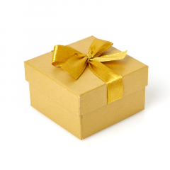Подарочная упаковка (картон) под комплект (кольцо, серьги, кулон) (коробка) (желтый) 55х55х35 мм