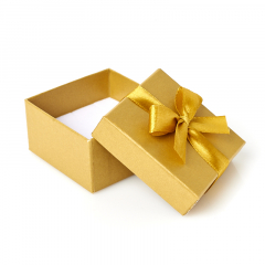 Подарочная упаковка (картон) под комплект (кольцо, серьги, кулон) (коробка) (желтый) 55х55х35 мм