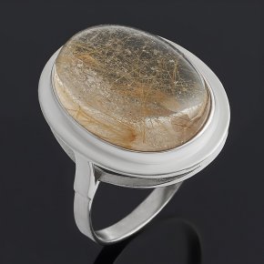 Кольцо рутиловый кварц Бразилия (серебро 925 пр. родир. бел.) размер 18,5