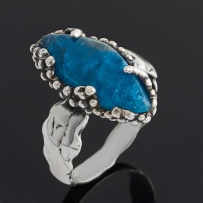 Кольцо апатит синий Бразилия (серебро 925 пр.) размер 17