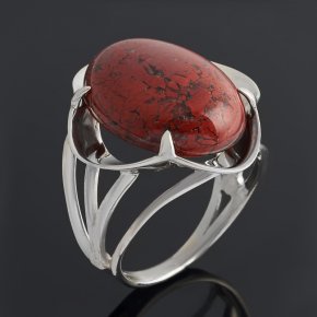 Кольцо яшма красная ЮАР (серебро 925 пр.) размер 18