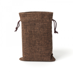 Подарочная упаковка (текстиль) универсальная (мешочек плоский) (коричневый) 140х95 мм