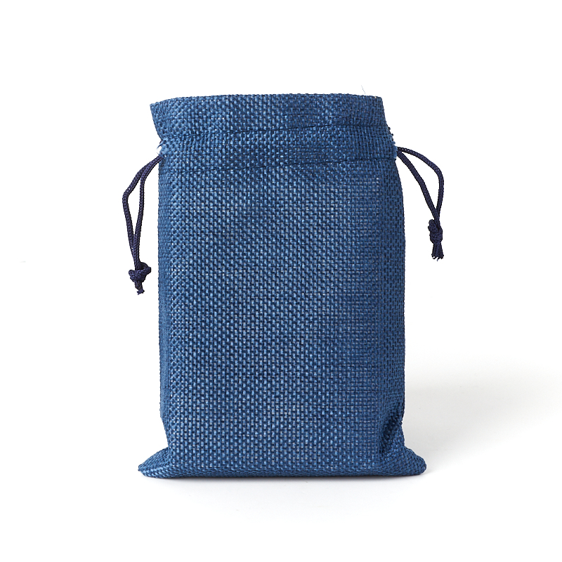 Подарочная упаковка (текстиль) универсальная (мешочек плоский) (синий) 140х95 мм