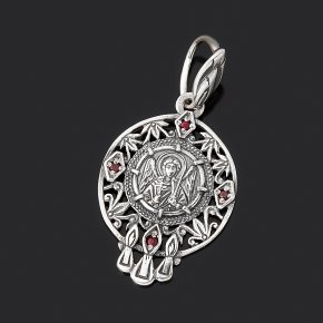 Кулон рубин Мьянма (серебро 925 пр. оксидир.) Ангел-хранитель огранка