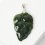 Кулон нефрит зеленый Россия лист (биж. сплав) 5,5-6&nbsp;см